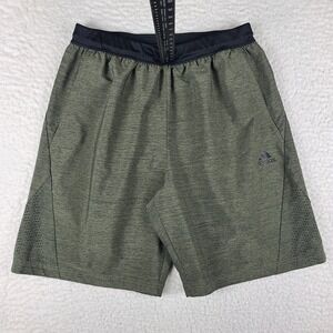 Adidas Shorts Mens Large Olive Green Track Gym Basketball Baggy‎ Loose